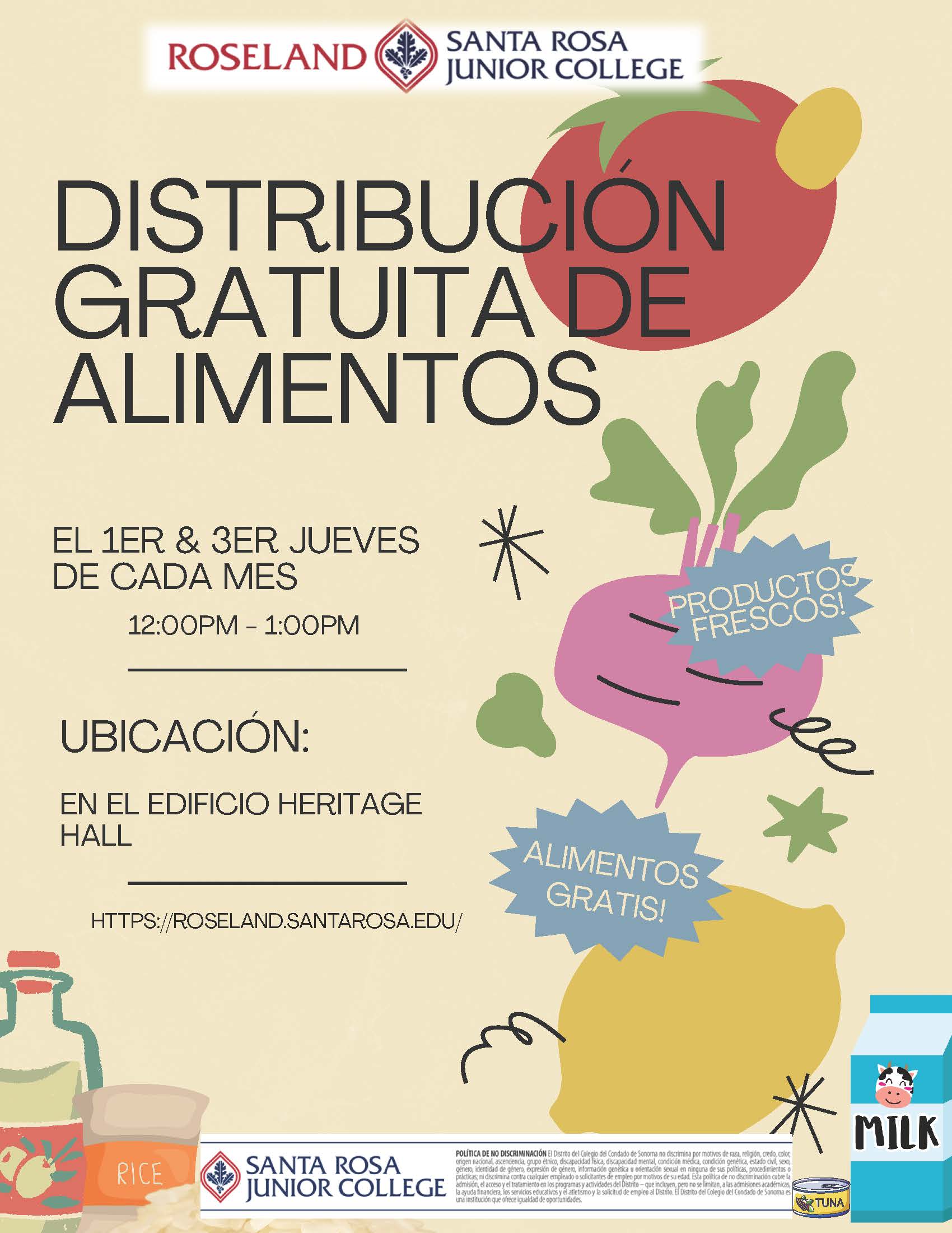 Food Distribution Flyer, Spanish
