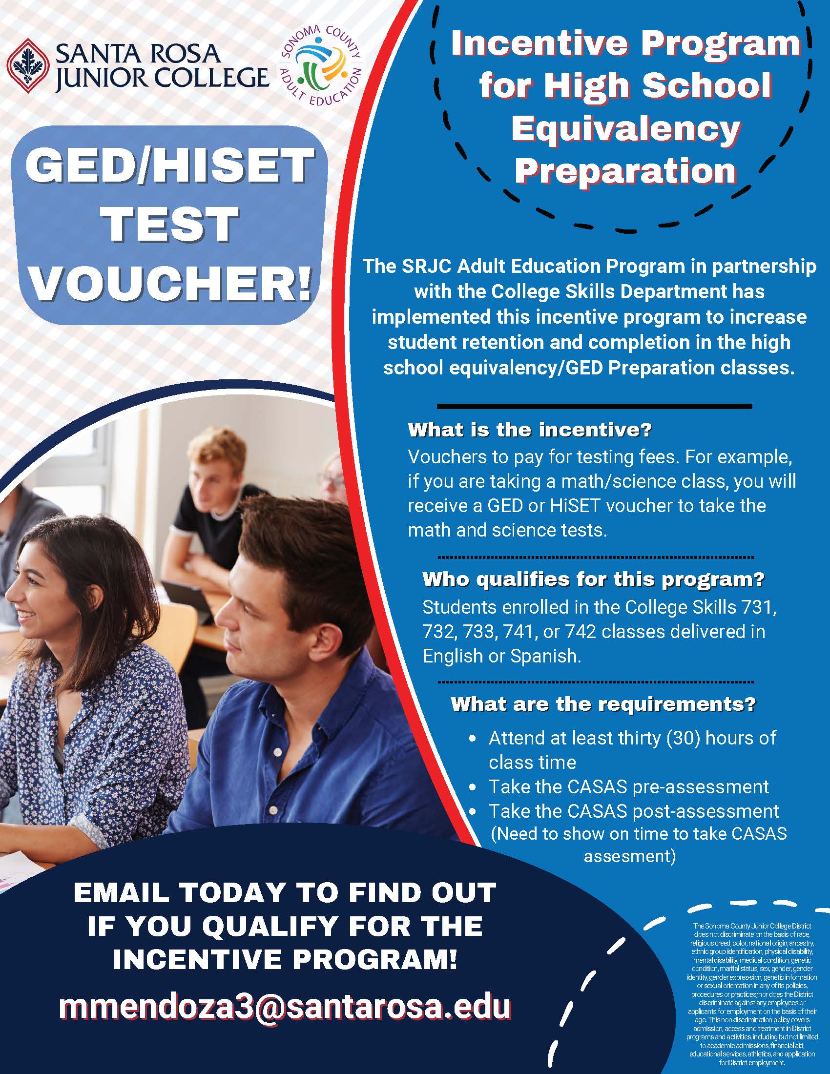 GED incentive program