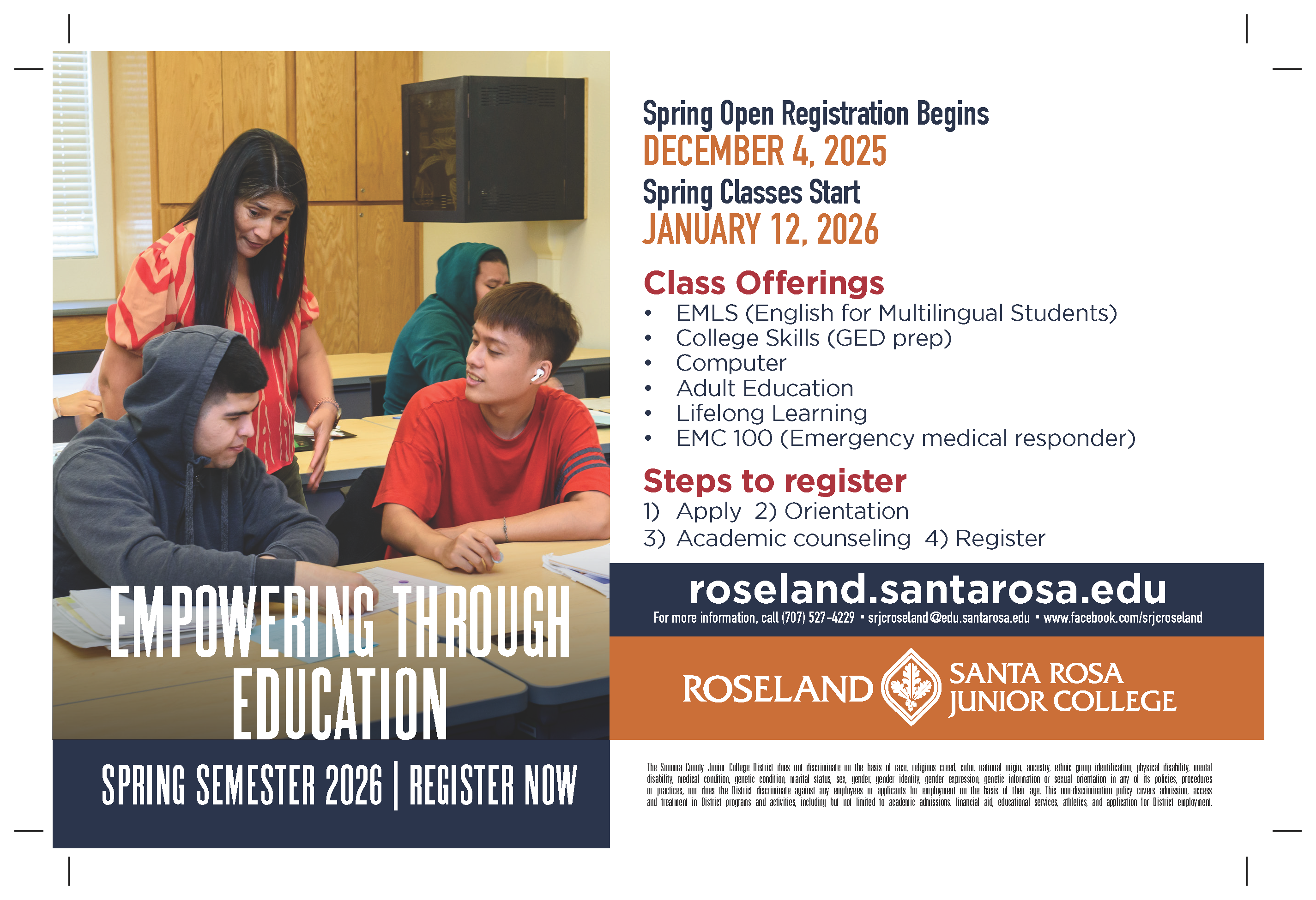 Spring 2026 registration Flyer