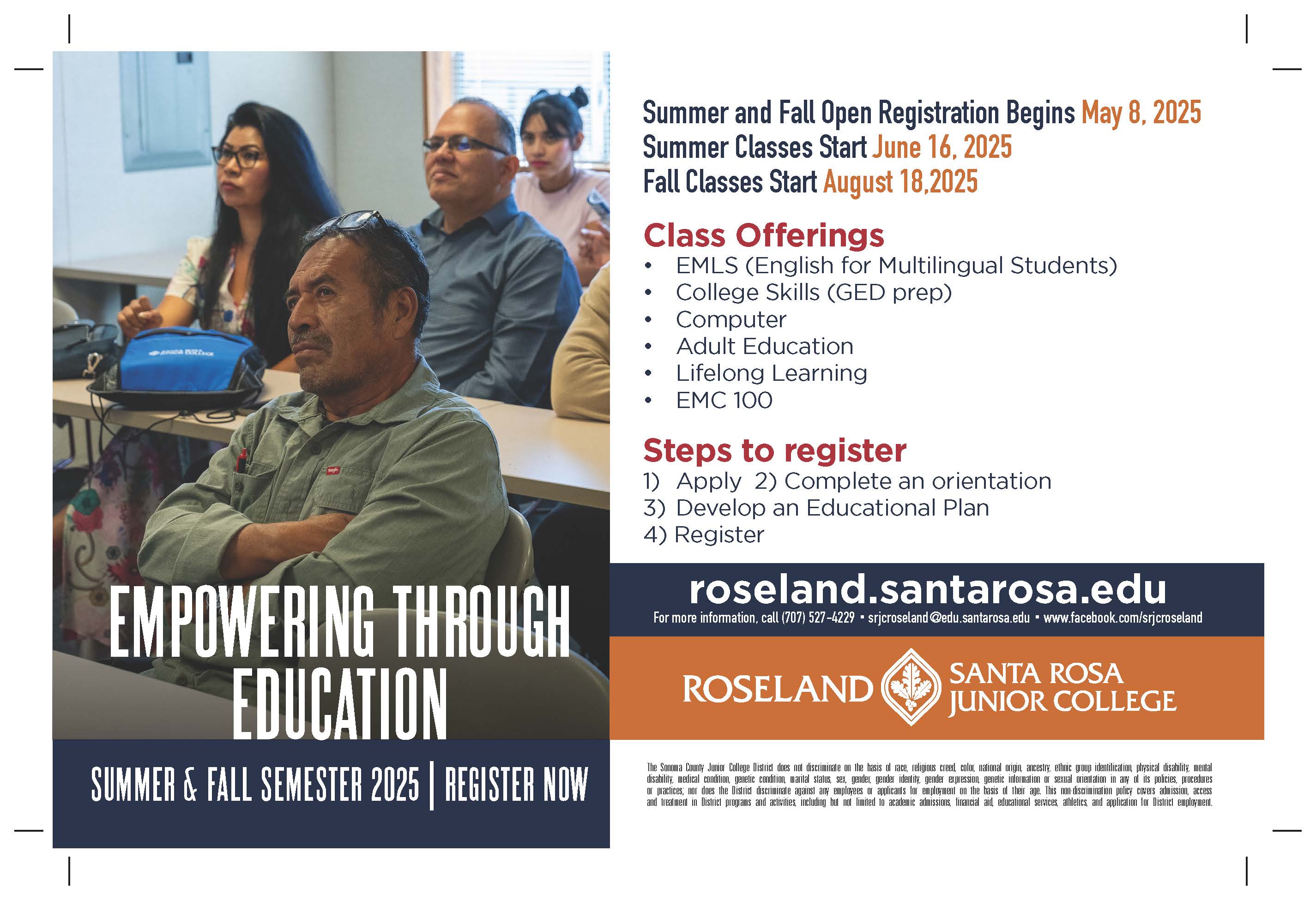 2025 Summer Fall Registration flyer